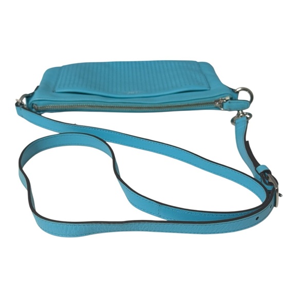 Coach Perforated Leather East West Crossbody – Robin Blue | Strap & Dust Bag - Picture 5 of 6